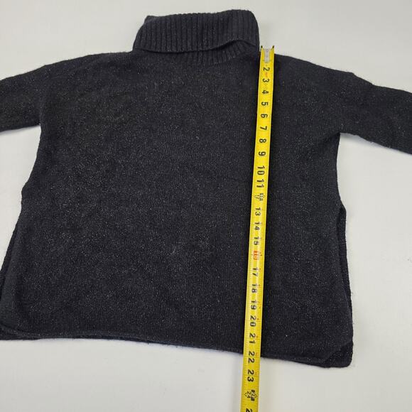 AllSaints Sweater‎ Womens Small Black Turtleneck Metallic Wool Yak Blend WD407V - Picture 3 of 14